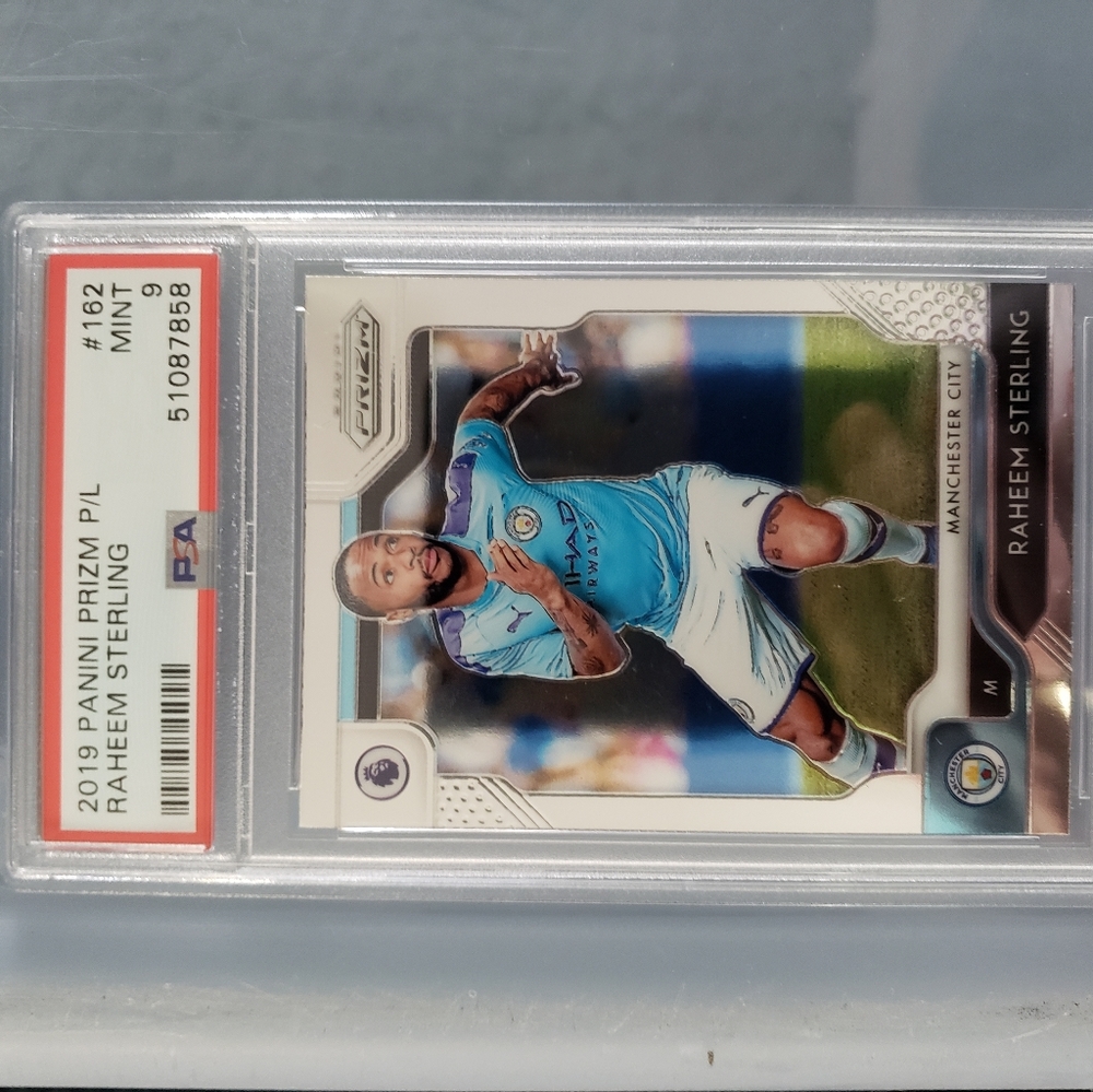 Raheem Sterling (MC) - 2019 Panini Prizm P/L - PSA Mint 9